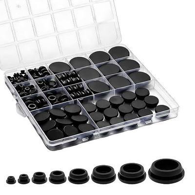 125Pcs Rubber Plugs for Round Holes, Durable and Long Service Life, 8 Sizes Hole Plugs 1" 3/4" 5/8" 1/2" 3/8" 5/16" 1/4" 1/5", Snap Locking Silicone Rubber Hole Plugs Kit for Car Wiring Furniture