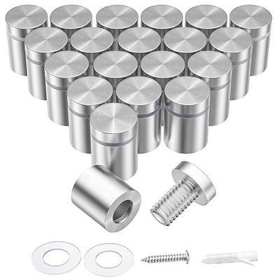 20 Pcs 3/4 x 3/4 Inch Stainless Steel Standoff Screws, Standoff Wall Mounts, Stand Off Mounting Hardware Advertising for Acrylic Sign Holder, Silver