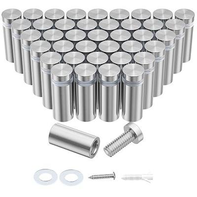 50 PCS Stainless Steel Standoff Screws (1/2 in. Dia x 1 in. L), Stand Off Mounting Hardware Advertising for Acrylic Signs, Silver