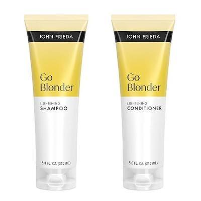 John Frieda Go Blonder Lightening Shampoo & Conditioner Set, 2 Pack | Gradually Lightens Blonde Hair, Color-Treated Safe, Citrus Botanical Blend, Paraben-Free, 2-Piece Set