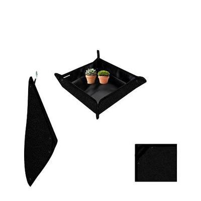 27"x27" Plant Transplanting Mat - Thickened Waterproof Potting Mat, Succulent Gardening Mat, Portable Repotting Mat for Mess Control, Indoor Outdoor Use (PVC-Black)