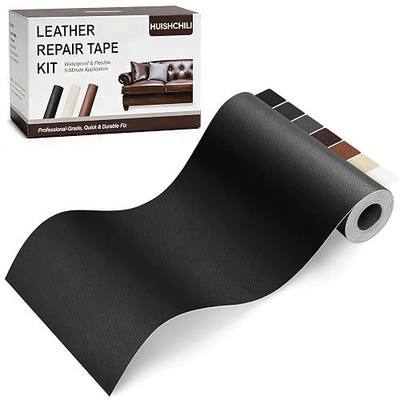 Black Leather Repair Tape, 3.15" x 59" Heavy Duty Vinyl Repair Patch, Waterproof Self Adhesive Leather Repair Kit for Fixing Holes & Scratches on Couch, Car Seat, Furniture