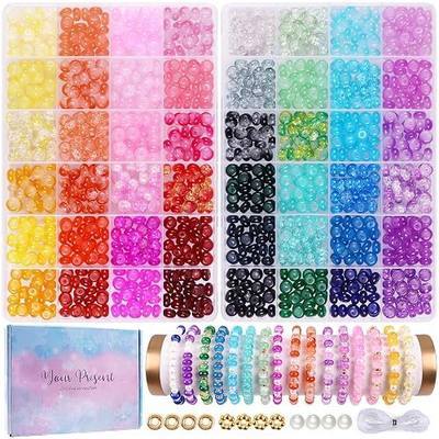 1380pcs Rondelle Beads for Jewelry Making, Abacus Glass Beads for Bracelets, 5x8mm Gemstone Spacer Rondelle Glass Beads Bracelet Making Kit, DIY Crafts Gifts (2 Box)