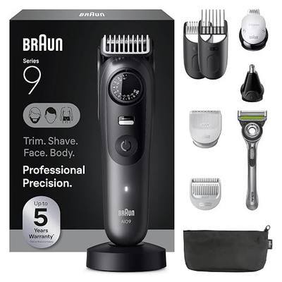 Braun All-in-One Series 9 Men’s Electric Beard Trimmer, Hair Clipper, Shaver & Razor for Face, Hair & Body, AIO 9535 with Gillette Labs Razor, Cordless