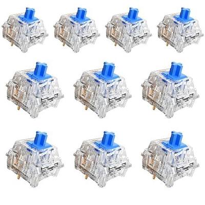 ZW 50Pcs Crystal Blue Switches, 4Pcs Kailh Product Experience Clicky Switch | Pre-Lubricated Dustproof and Waterproof Click Switch,Crisp Clicky,Suitable for clicker for 3D Prints and Mechanical Keyboards
