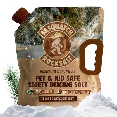 Natural Ice & Snow Melt, Pet & Kid, 7.5 lb Bag | Safety deicing salt, covers 3,750 sq ft, no chemicals, Pacific Northwest, waterproof pouch 100% Natural