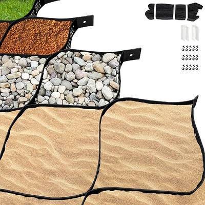 2" Depth Ground Grid, 16.5x4 FT Geo Gravel Grid Driveway 1885 lbs per Sq Ft Load, Geogrid Ground Stabilization System with Connection Buckles and Stakes for Driveways Walkway Slope Pathway & Garden