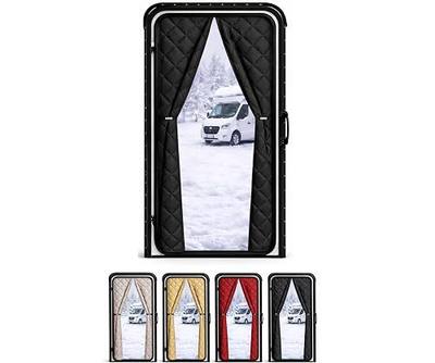 Thermal Insulated RV Door Cover – Magnetic Closure for Draft-Free Winter Living – RV Door Insulation Blanket for Inside Camper – Keeps Heat in & Cold Out (Black)