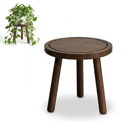 Wood Plant Stands Indoor, Updated Single Plant Stand Modern Plant Table for Large Plants, Wooden Plant Stool, Tall Plant Holder Small Round Side for Living Room, Balcony, Office (Dark Brown)