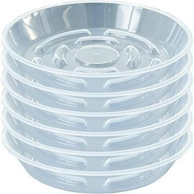 6 Packs Plant Saucer, Clear Pot Tray 6 8 10 12 14 Inch Plastic Flower Planter Saucers and Drip Trays for Indoors Outdoors, Heavy Durable Plant Plate Water Catcher (6 Inch)