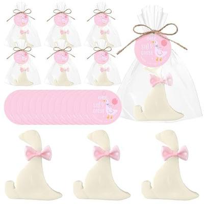 Demissle 20 Sets Goose Party Favors One Silly Goose Soaps with Thanks Card for Guest Gender Reveal Party Decorations(Cute,Pink)