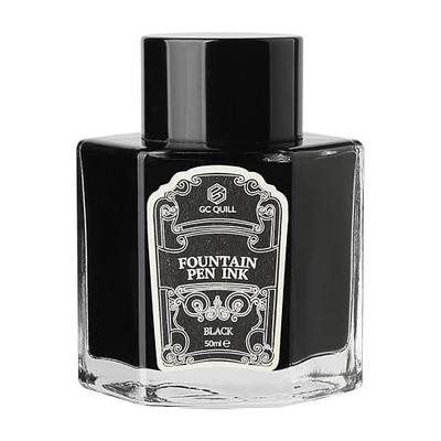Fountain Pen Ink 50ml Non-Carbon, Dye-Based Ink Bottle for Smooth Writing - Fast Drying, Vivid Colors, Clog-Free Formula, Compatible with Fountain Pens, Dip Pens,Calligraphy LL711 (Black)