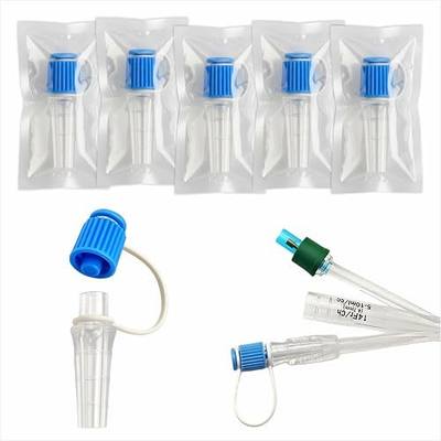 atheter Plug Set, PVC Leak-Proof Drainage Tube Caps, Universal Fit Stopper for Catheter Use, One-time use Nursing Care Accessories (White-5)