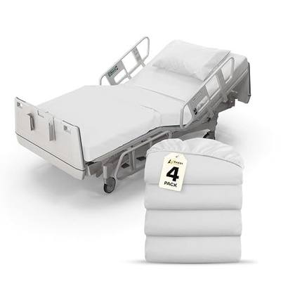 Avalon Bedding Fitted Hospital Bed Sheets - Knitted Jersey Sheets for Hospital Bed Fitted Sheet with All Around Elastic - Twin Size 36" x 84" x 16" (Pack of 4)
