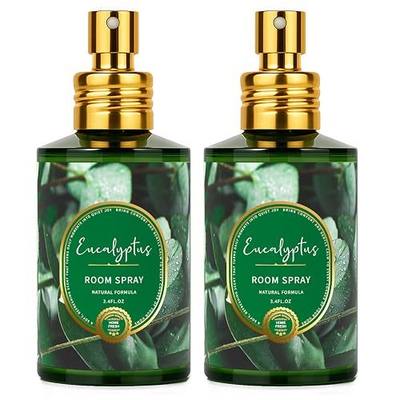 Eucalyptus Room Spray 2 Pack, 3.4oz/100ml Each – Long-Lasting Air Freshener & Odor Eliminator for Home, Bathroom, Bedroom & Office, Concentrated Room Spray