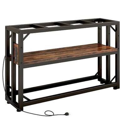 METYERRY 55 Gallon Fish Tank Stand with Power Outlet,Adjustable Shelf | 860 LBS Heavy Duty Metal Frame, Fits Fish Tanks Reptile Tanks and Turtle Tanks, Water Resistant Board, Home Aquarium Setup