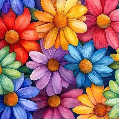 Flowers Diamond Art Kits for Adults, 5D Diamond Painting for Adult Beginners, DIY Full Drill Round Gem Painting Art for Adults, Home Wall Decor 13.78x13.78 Inch