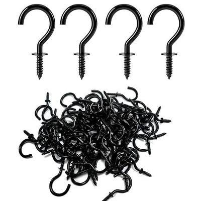 ALLWIN 1 Inch Small Screw Hooks, 120 Pcs Rust-Resistant Coated Steel Mini Twist-in Hooks for Hanging Plants, Lights, Ornaments, Jewelry – Indoor & Outdoor Use