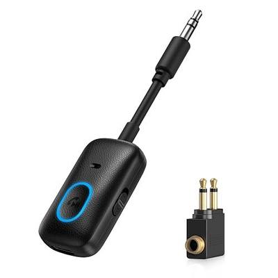 Bluetooth 5.4 Car AUX Adapter, 2-in-1 Transmitter Receiver | 180° Swivel 3.5mm Adapter with Hands-Free Calling, Wireless Audio Receiver for Car, Speakers, Home Stereo