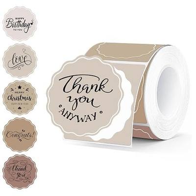 2 Inch Round Thermal Labels,Beige Gradient Flower Thermal Sticker Labels for Small Business, Logo Design, Baking,500 Sheets/1 Roll