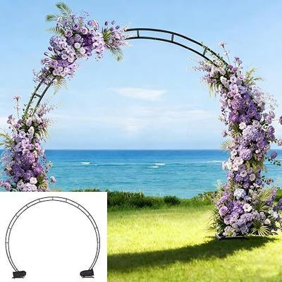 19mm Thickened Enlarged Size Garden Arch Metal Trellis for Climbing Plants | 7*8 Ft, 19mm Tubes & 0.7mm Wall, With Base, Ground Stakes Sandbags, Arbor Trellis For Climbing Plants, Ceremony Decorations