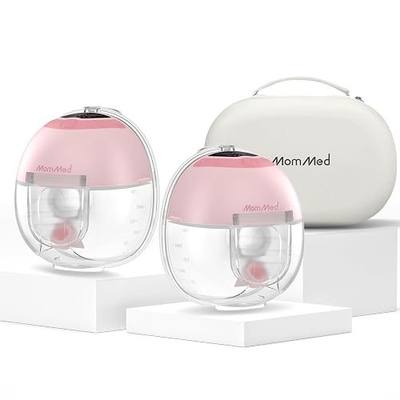 MomMed S33 Wearable Breast Pump Hands-Free Double Electric, 6oz, BPA-Free | Ultra Quiet 45dB In-Bra Pump, Night Light, One-Tap Pause, Leakproof, BPA Free, 17/19/21mm Flange Inserts for Work Travel