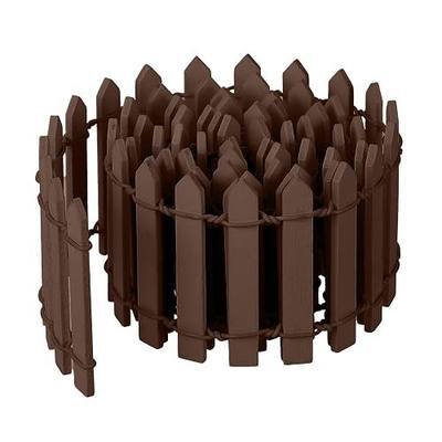Bewudy 35 Inches Mini Fairy Garden Fence, Small Wood Decorative Picket Fence, Brown Picket Fence Miniature Ornaments for Dollhouse Plant Pot Fairy Garden Accessories Outdoor