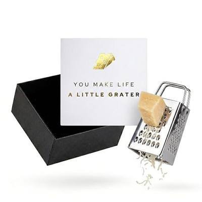 Mini Cheese Grater Gift Set - Funny Chef Gift, Friends, Coworkers, or Foodies | “You Make Life a Little Grater” Card, Mini Grater & Gift Box