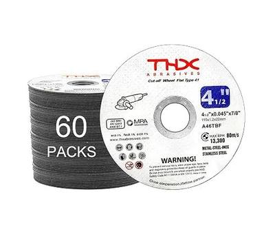 THX 4 1/2 Inch Cut Off Wheel,Long-Lasting Thin Cutting Wheel,60 Pack | Angle Grinder Cutting Disc, Grinding Wheel Blades, Metal and Stainless Steel Fast Thin Cutting Disc for Die Grinders