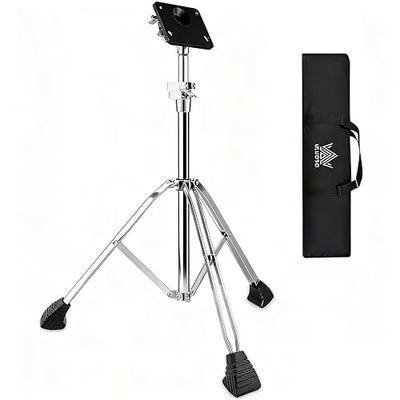 Heavy Duty Electronic Drum Pad Stand for Percussion Sample Pads, Foldable, with Carry Bag (Silver)