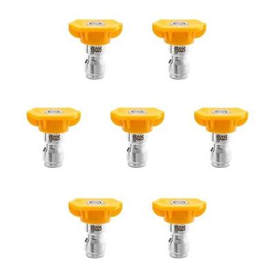 15° Yellow Pressure Washer Nozzle Tips for Cleaning Cars, Driveways | 7 Pack Power Washer Nozzle Tips, 1/4 Inch Quick Connector, 4000 PSI