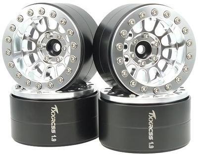 152g Super Heavy Duty RC 1.9 Beadlock Wheels Offsets -6mm Rims Hex 12mm Wheel for TRX4 TRX6 SCX10 Gen8 1/10 RC Crawler Remote Control Car Upgrades Accessories (Silver)