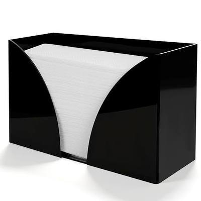 Paper Towel Dispenser,Black Paper Towel Holder,Acrylic Napkin Holder for Table,Can Wall-Mount C-Fold, Z-Fold, Trifold Paper Hand Towel Dispenser for Canteen Home and Commercial