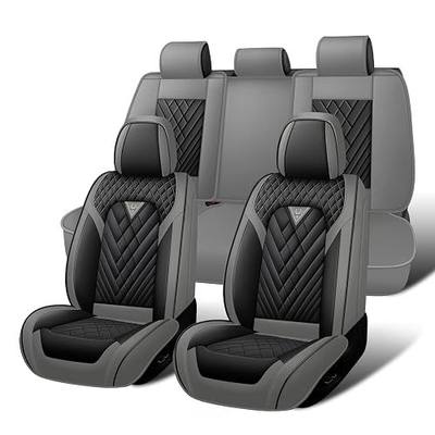 Car Seat Covers Full Set for Hyundai Venue 2020-2026, Waterproof Nappa Leather Car Seat Cover, Full Coverage Car Seat Covers Sets(5 Seats/Gray Black)