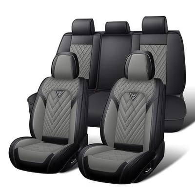 Car Seat Covers Full Set for Hyundai Tucson 2005-2026, Waterproof Nappa Leather Car Seat Cover, Full Coverage Car Seat Covers Sets(5 Seats/Black Gray)