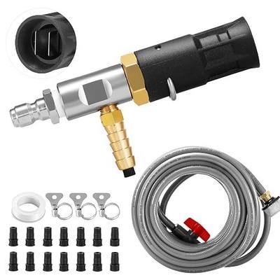 Adjustable Long-Range Chemical Injection, 2-2.5 GPM, 45FT Hose | Downstream Injector Nozzle Kit for Pressure Washer , 1/4" Quick Connect/45FT Siphon Hose, 2500 to 4000 PSI