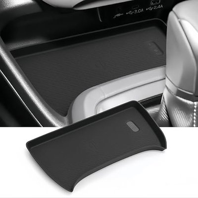 Wireless Charging Protective Mat for Hyundai Sonata 2026 2025 2024, Interior Accessories Center Console Silicone Anti-Slip Wireless Charger Cover Pad Protector for 2024-2026 Sonata, Black