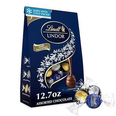 Lindt LINDOR Assorted Dark Chocolate Candy Truffles, 12.7 oz. Bag