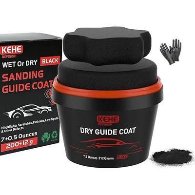 7.5 oz(212g) Black Dry Guide Coat Auto Body,Ultra-Fine Sanding Powder Coat Kit-Efficiently Detects Sanding Scratches, Pinholes in Body Fillers,Repairs Surface Imperfections and Dents