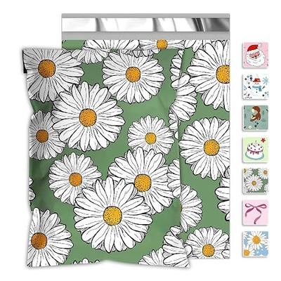 JinRuiKJ Chrysanthemum Poly Mailers 10x13 Inch 100 Pcs - Heavy Duty Tear-Proof Mailings Envelopes - Waterproof Shipping Bags for Small Business & Boutique