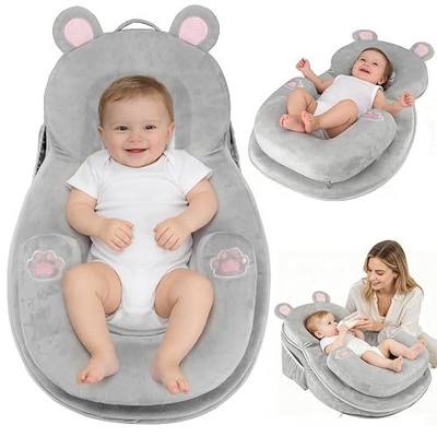 WARMHONIU Baby Feeding Pillow, Anti-Reflux Breastfeeding Infant Lounger & Tummy Time Pillow for Reducing Spit-Up, 25.2" L x 17.7" W, Detachable Cover with Handle & Storage Bag
