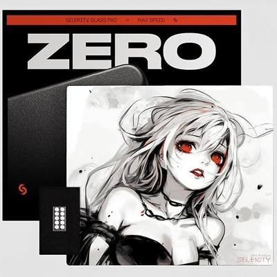 Glass Gaming Mouse Pad Large 19.3 x 16.5 inch – Tempered Hard Mousepad with Full Silicone Base Glasspad for FPS Gaming, Zero Friction, XL, Aiko