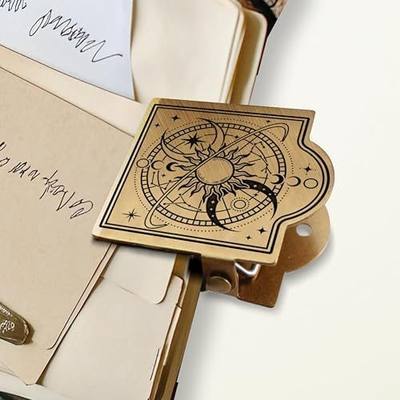 ANATTASOUL Eternal Universe Travel Journal Clip for DIY Use | Vintage Journal Clips to Hold Journal Open Decorative Heavy Duty Notebook Clip for Notebook, Photo, Office Kitchen Home