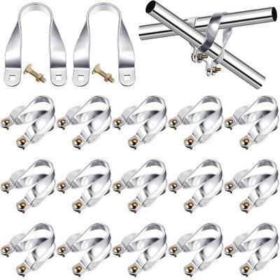 Tandefio 16 Pcs Cross Connector for Green House 1-3/8" x 1-3/8" Purlin Bracket Aluminum Greenhouse Clamps Pipe Clip Greenhouse Parts and Accessories Tube Buckle for Farm Frame Top Rail Fence