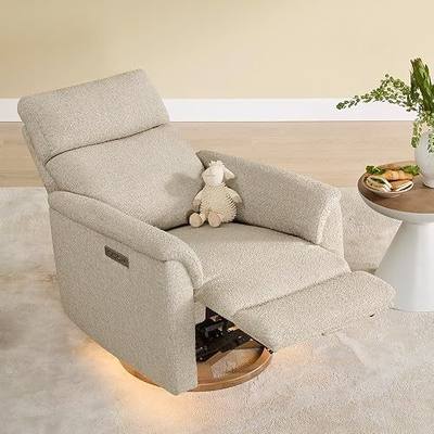 CHITA Power Recliner Chair with Nightlight, Nursery Glider, Boucle in Sand | Power Headrest, Water-Resistant Fabric, Nursery Rocking Chairs for Living Room and Bedroom