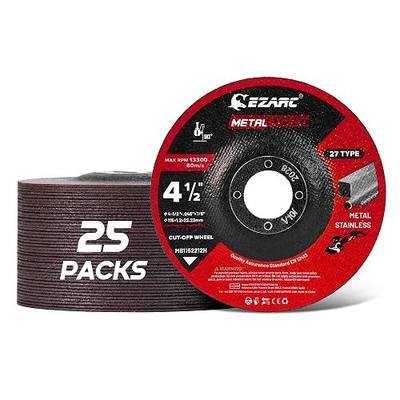 EZARC Depressed Center Cut Off Wheels 25 Pack, 4.5” x .045” x 7/8” Cutting Wheel, Metal & Stainless Steel Cutting Disc for Angle Grinder, Ultra Thin Cut-Off Wheel