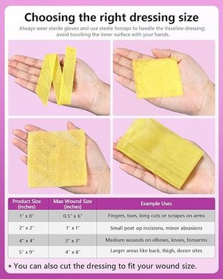 Xeroform Petrolatum Dressing 4"x4" Pack of 25, Non Stick Pads for Wounds, Non-Adherent Gauze, Fine Mesh Sterile for Wound Care, Burns, Lacerations, Skin Grafts & Surgical Incisions