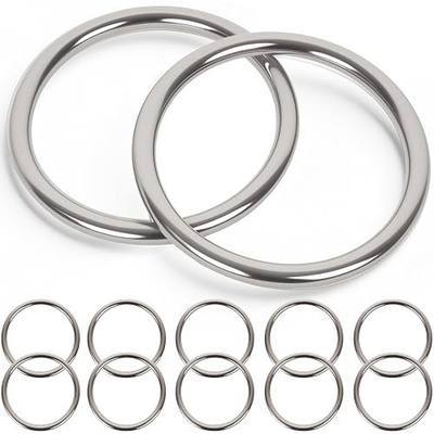 1.57 inch Metal O Rings,Stainless Steel Round Ring Buckles 5/32" Wire Diameter,metal rings for crafts,Solid Welded Loop(8, ID5/32*D1.57(40mm))