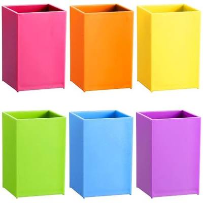 6 Pcs Classroom Magnetic Storage Boxes Magnetic Storage Containers Plastic Dry Erase Marker Holder Plastics Pen Holder for Refrigerator Whiteboard Home Office School Organizer Supply (Colorful)