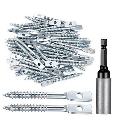 50 Pcs 1/4"x2.83" Eye Lag Screws with 1 Eye Lag Driver Zinc Plated Carbon Steel Self Tapping Drilling Point for Drop Ceiling Hanger Wire